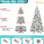 Arbre de Noël enneigé 9 pi avec embouts de 1964, conception enneigée et rigide, installation à charnières pour un assemblage pratique, support en métal, décoration appropriée