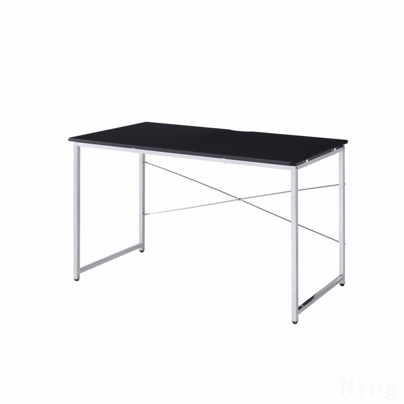 Black & Chrome Finish Writing Desk, Black