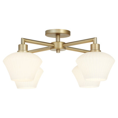 Monsita Glass Semi Flush Mount