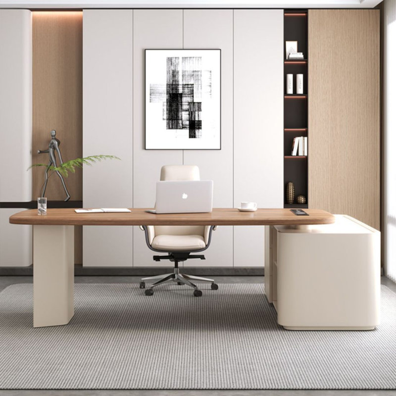 Bureaux rectangulaires en bois manufacturé brun, H 29,53 po x l 55,12 po x P 51,18 po, Retour à gauche