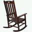 Chaise berçante de patio en bois avec assise large et dossier haut-225413786