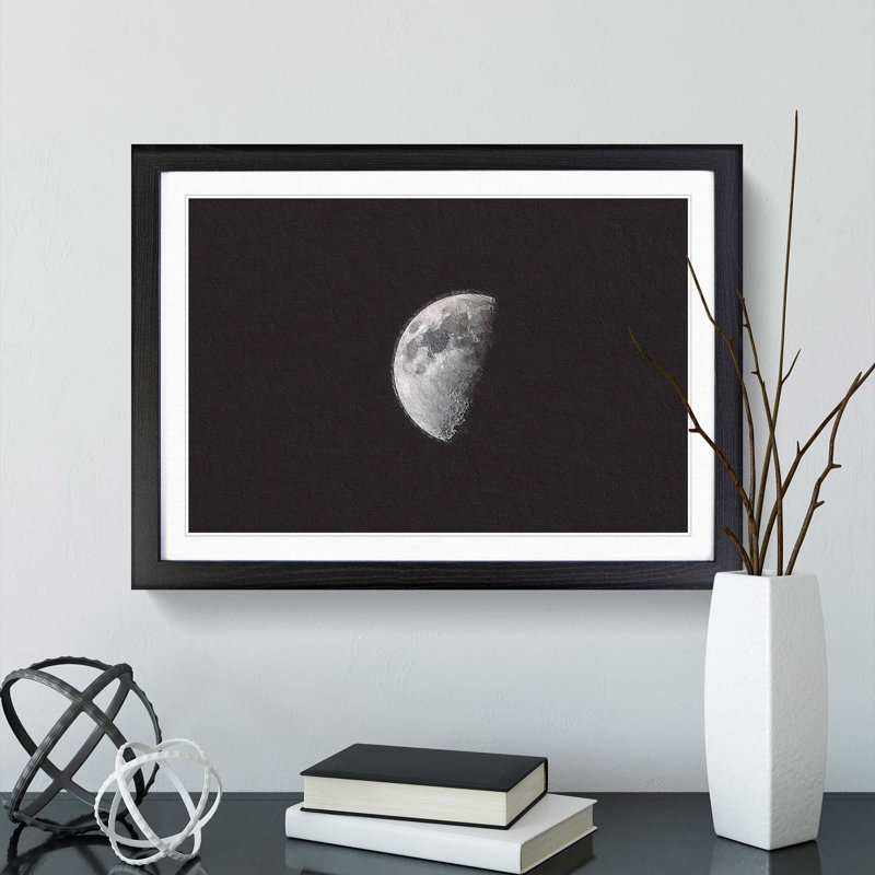 Half Moon - Picture Frame Photograph Print, Black Framed, 27cm H x 36cm W x 2cm D
