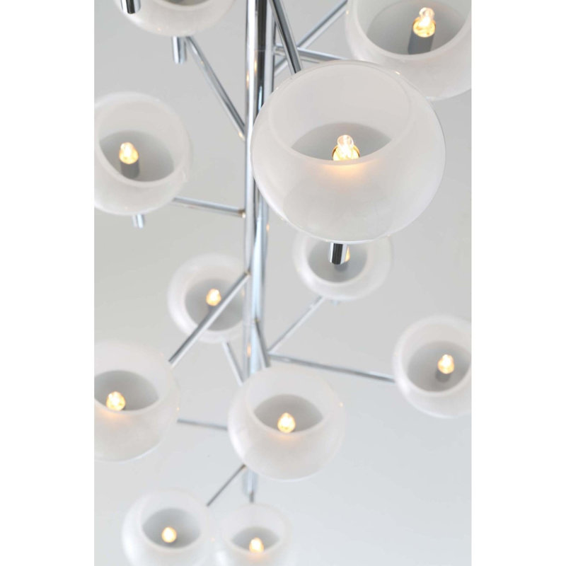 Lustre en verre soufflé Burlington, Bronze, Transparent, H 30 po x l 56 po x P 56 po