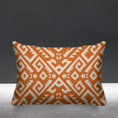 Chitto Geometric and Ikat Outdoor Reversible Throw Pillow