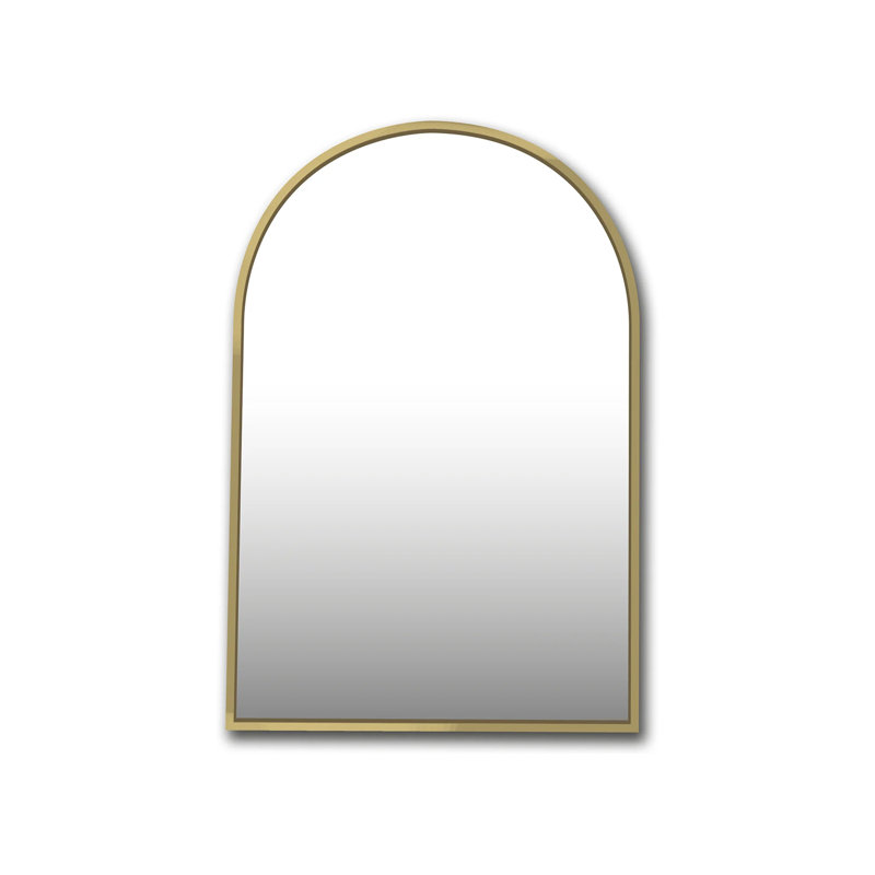 Miroir arqué en laiton brossé 24 po x 36 po Odile Odile, 43 po x 30 po, Or