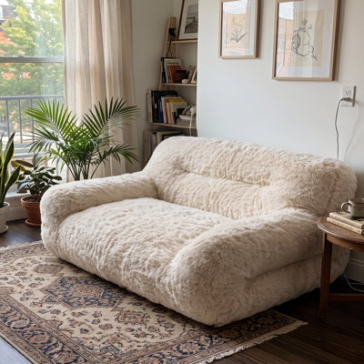 Fauteuil à billes 41 po, housse en tissu de chenille, lit pour chien People