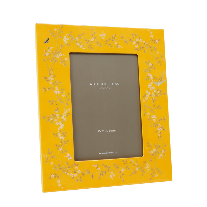 Chinoiserie Glass Picture Frame, Yellow
