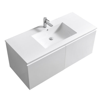 Balli 48" Wall-Mounted Single Bathroom Vanity Set