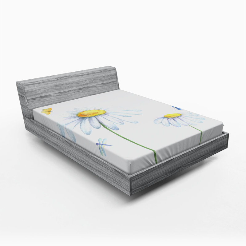 Microfiber Floral Fitted Sheet, Full Fitted Sheet