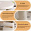 Bureau d'écriture en bois courbé blanc crème, 3 tiroirs-106838297