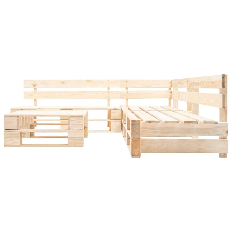 Armaghan Solid Wood 4 - Person Seating Group, Wood
