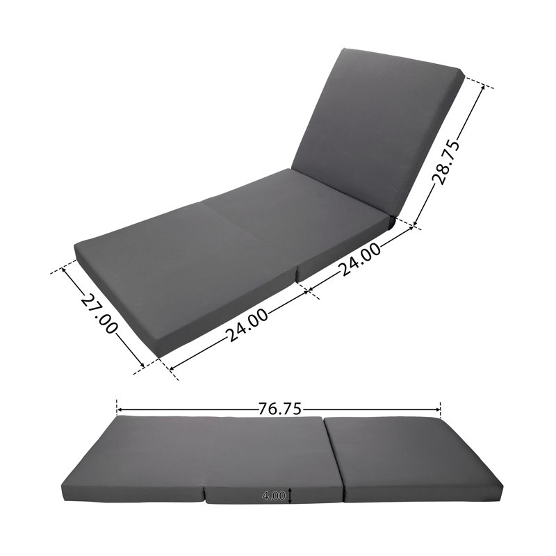 Broadway/Ian Chaise Lounge Cushion (Three Folds), Gray