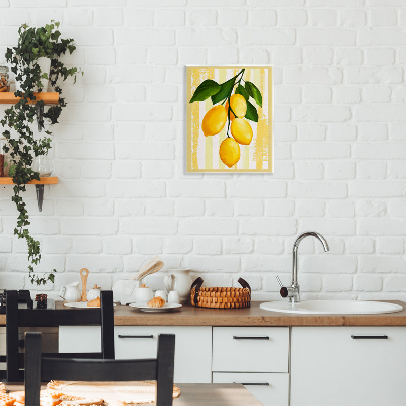 Lemons on Green Branch Wall Plaque, design by Yen