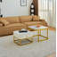 Table gigogne en marbre moderne, ensemble de 2 tables de bout pour salon, tables d'appoint empilables-106482899
