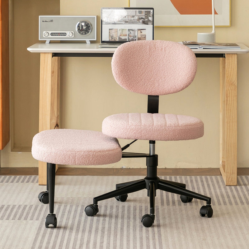 Chaise de bureau ergonomique à pieds croisés multi-positions pour adultes, fauteuil pivotant de méditation et de TDAH avec support pour le dos et base roulante