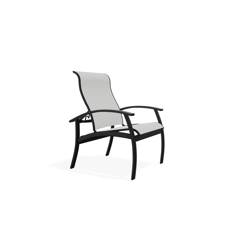 Chaise de patio Askar, Graphite classique, Blanc 6D Sunbrella®, Noir texturé