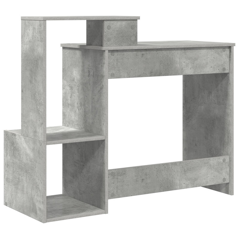 Computer Desk Engineered Wood, MDF Medium, Concrete Grey