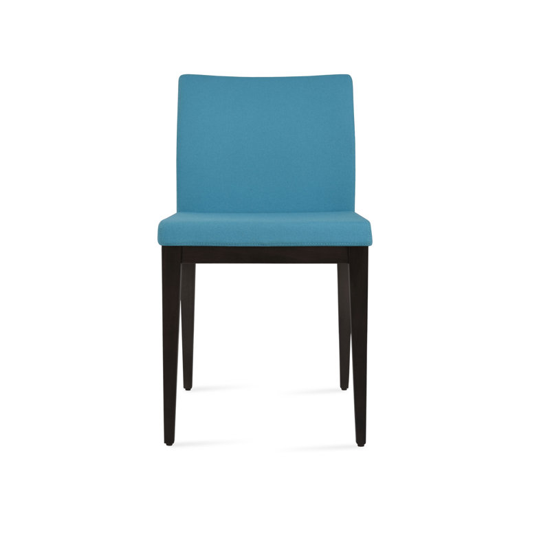 Aria Wood Dining Chair, Silver Wool, Wenge