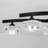 Aika 6-Light Antique Black Flush Mount with Clear Shades