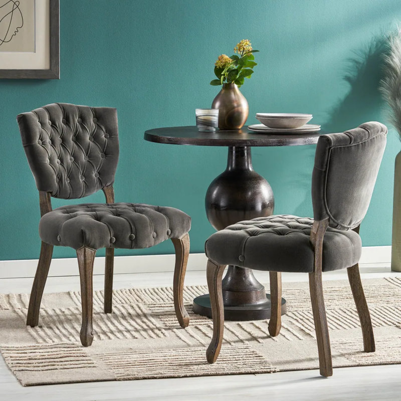 Chaise capitonnée Kd (Wthr) (ensemble de 2), Gris
