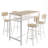 5-Piece Kitchen Counter Height Table Set Bar Table with 4 Chairs Sturdy Wood Frame Space-Saving Design for Dining, Kitchen & Breakfast Nook Easy Assembly-890596743