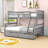 2 Drawers Twin Over Full Bunk Bed With Guardrails, Can Be Split Into 2 Individual Beds-1207764228