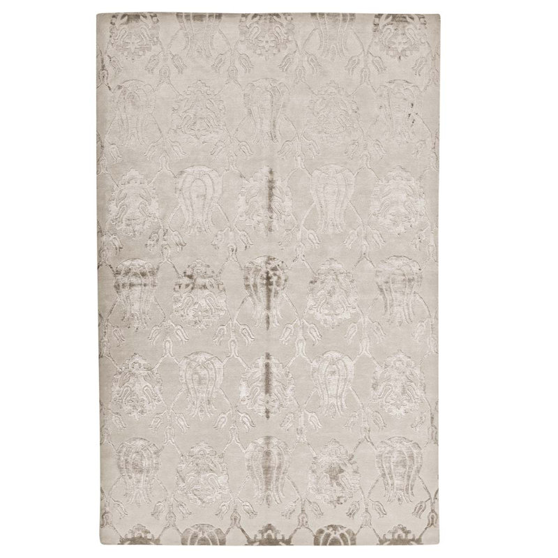 Damask Area Rug in Beige