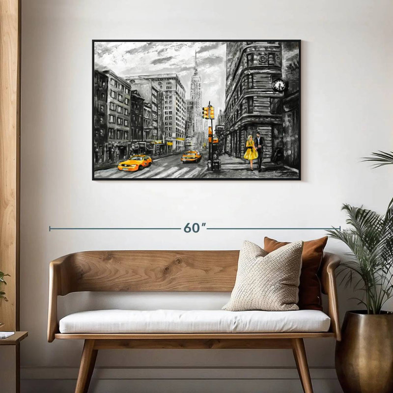 NYC, Cadre flottant noir, 43 po x 29 po