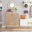 Range-chaussures en bois naturel et naturel 31,5 po avec portes