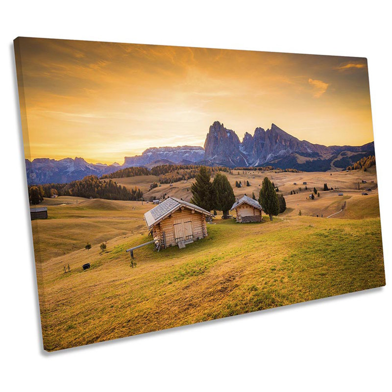 Mountain Chalets Landscape - Wrapped Canvas Print, 81.3cm H x 121.9cm W