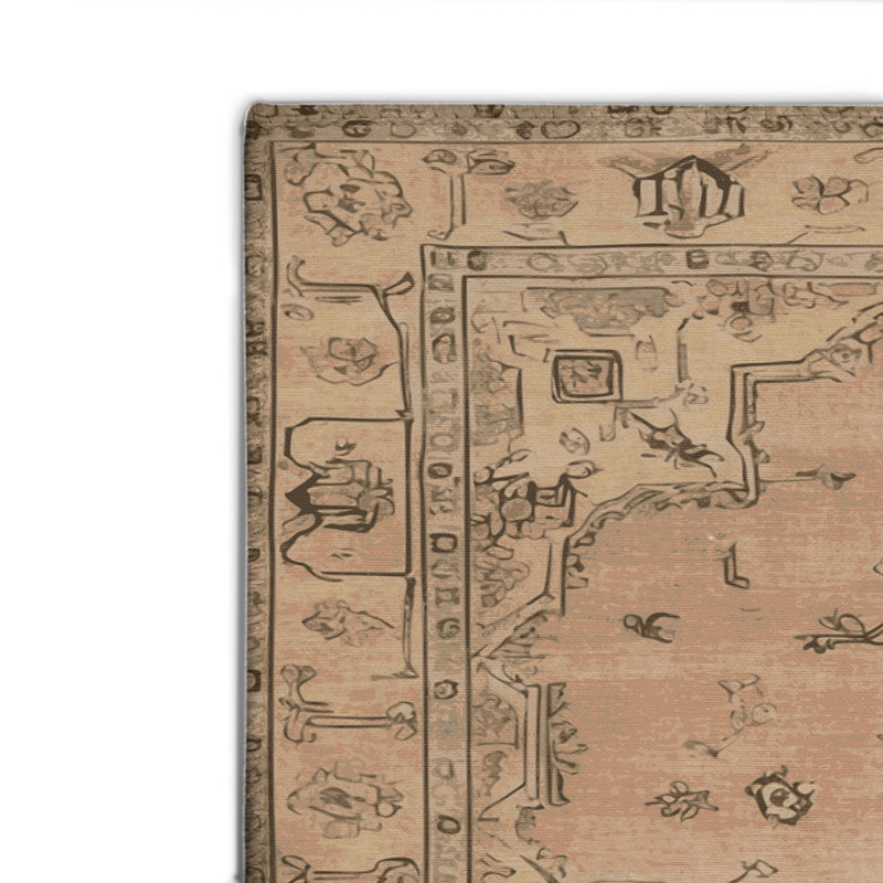 Tapis intérieur et extérieur brun Overdyed, Rectangulaire 2 pi x 3 pi