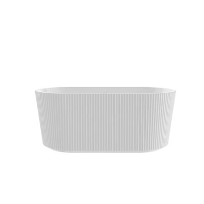 Harp-F 59" in. x 29 1/3" in. Freestanding Soaking Acrylic Bathtub,with drain 2 in.,Gloss White