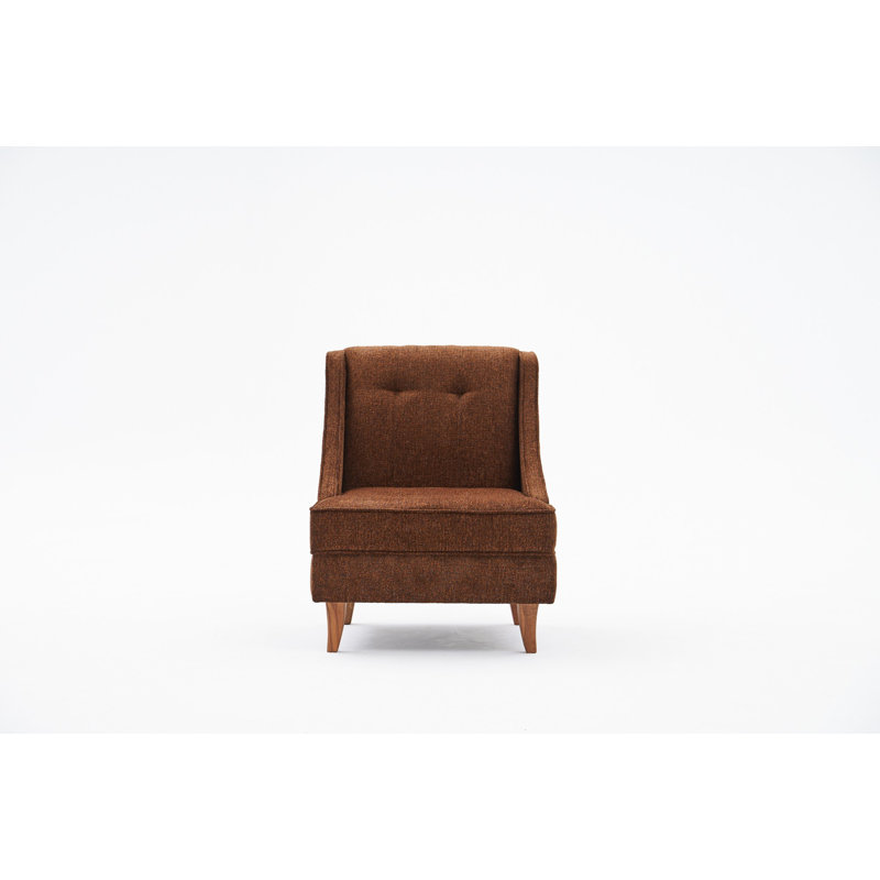 Fauteuil à oreilles, Mélange de polyester brun Nampreet
