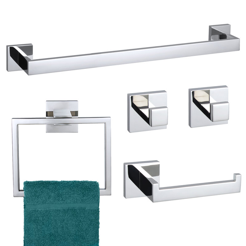 5 - Piece Bathroom Hardware Set, Polished Chrome