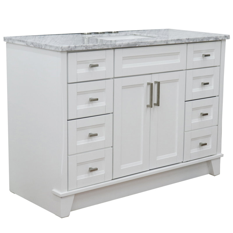 Ensemble de meuble-lavabo simple 49 po Abdikadir, Mable gris clair