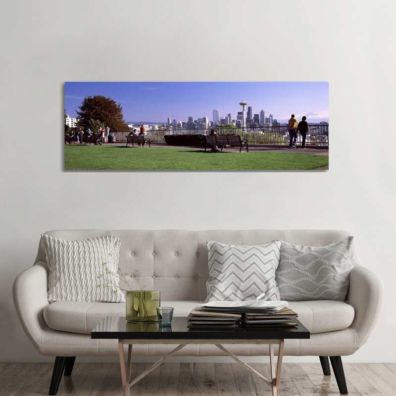 City Viewed From Queen Anne Hill, Space Needle, Seattle, King County, Washington State, USA 2010 #4 - Wrapped Canvas Panoramic Print