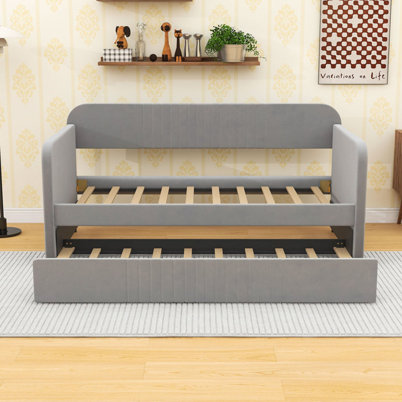 Arkeith Twin Daybed with Trundle, Gray