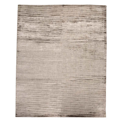 Tapis beige noué à la main de haute qualité et unique en son genre
