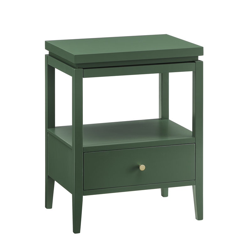 Table de chevet 1 tiroir Olana, Vert antique