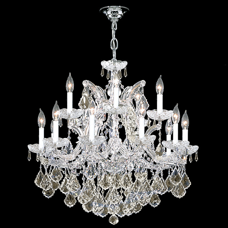 Maria Theresa Grand 16 - Light Chandelier, Golden Teak, Chinese (K9), Silver