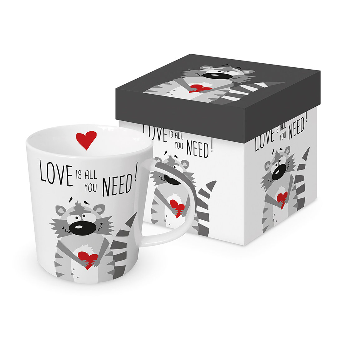 Need Love Racoon Trend Mug in Geschenkbox