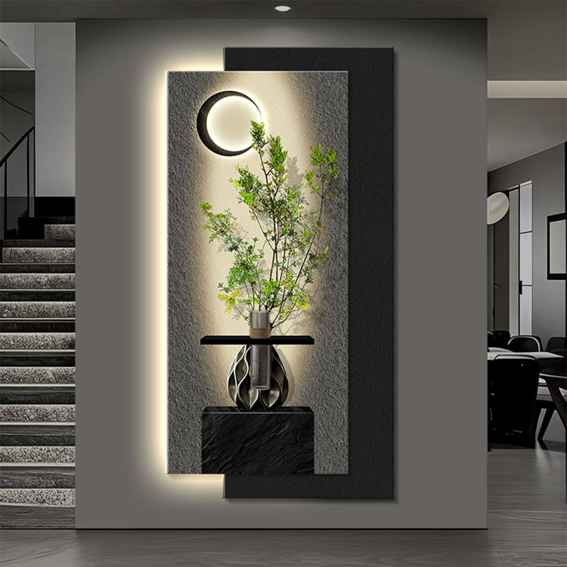 White, Black Rectangular Sandstone Wall art, 31.5" H x 15.75" W