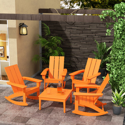 Joubert Outdoor Adirondack Chair With Table