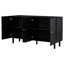 Buffet noir moderne de 58 pouces de large avec portes à motif ondulé, armoire de rangement de 32 po de hauteur avec tablettes réglables et poignées en métal, noir-427520441