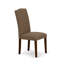 L'ensemble de table de salle à manger 3 pièces comprend une table carrée en bois et 2 chaises parsons rembourrées en tissu de café foncé en acajou-2015340264-2015340267-2082833789