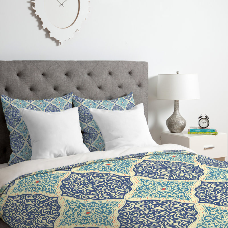 Belle13 Geometric Shapes Duvet Cover, King Duvet Cover + 2 King Shams