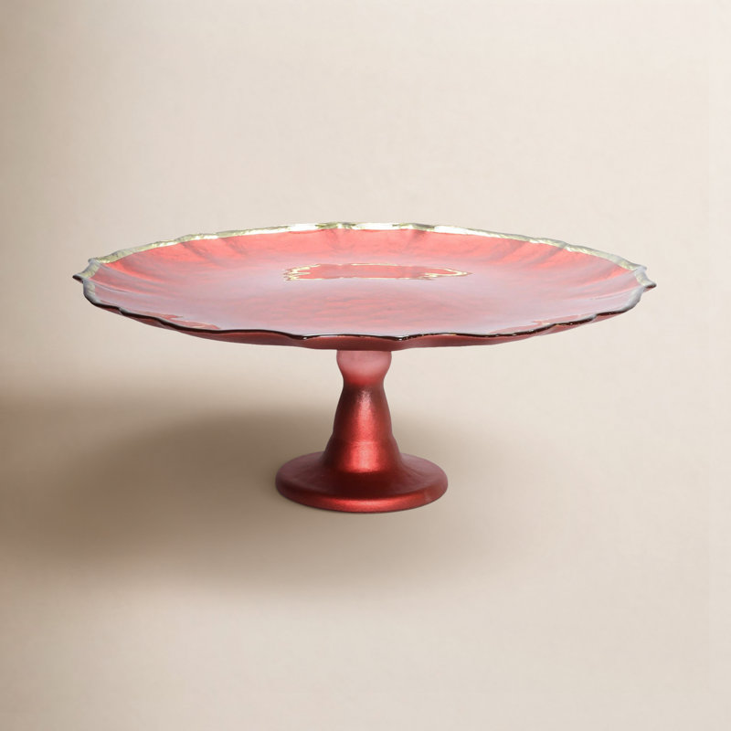 Présentoir à gâteaux baroque en verre