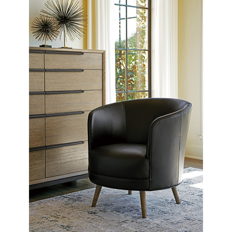 Fauteuil demi-tonneau pivotant en cuir Zanzibar Vegan