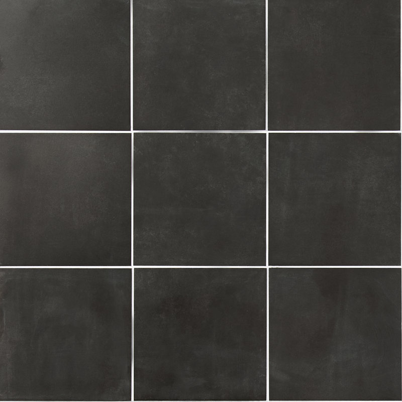 Géode 7,87 po X 7,87 po Carreau de plancher et de mur en porcelaine matte (10,76 pieds carrés / caisse), Noir