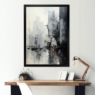 Grey skyline skyscrapers horizon III - Skyscrapers Canvas Wall Decor
